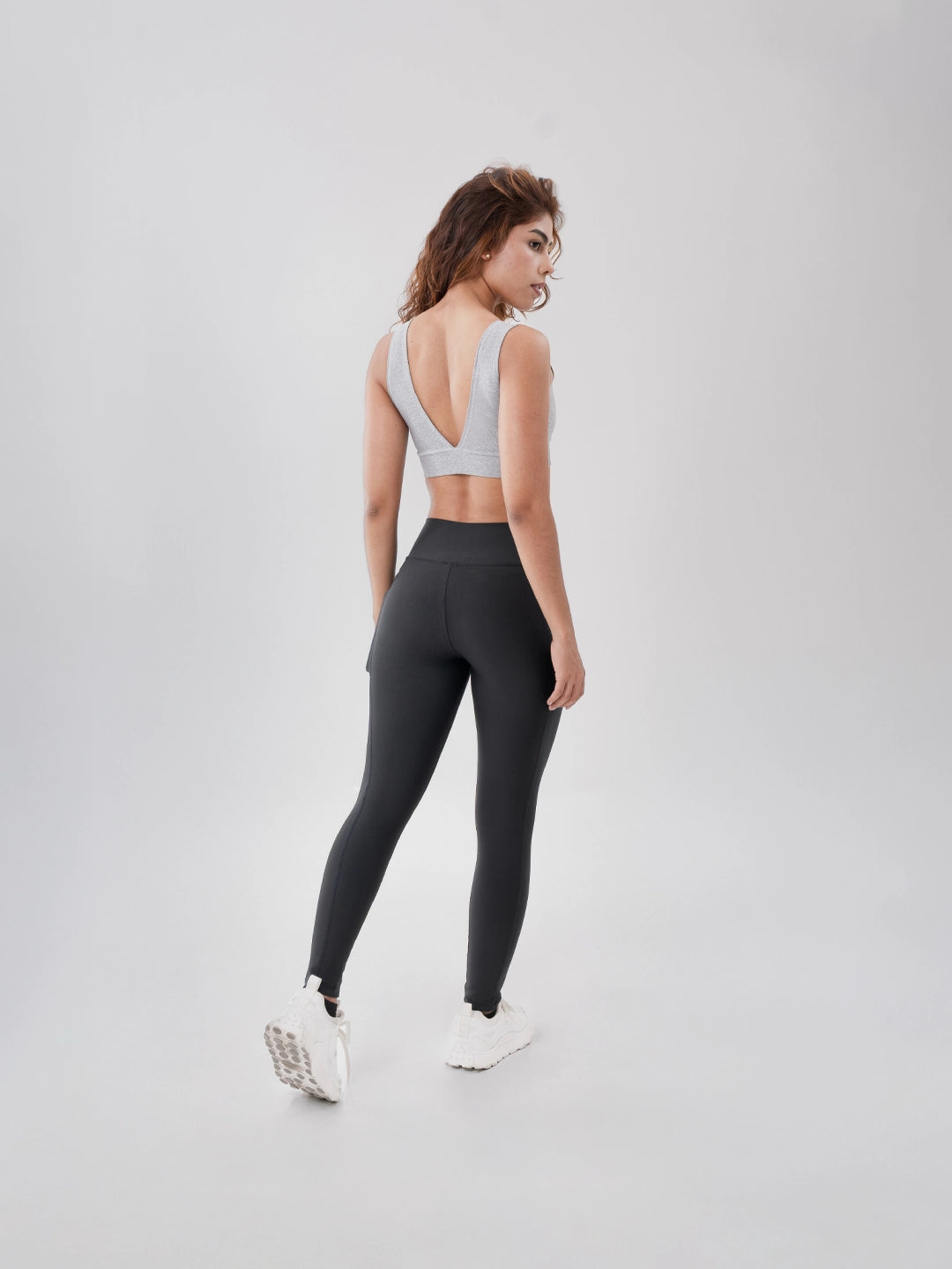 Top Deportivo de Mujer Hyperflex - Gris Jaspe con Amarillo Neon