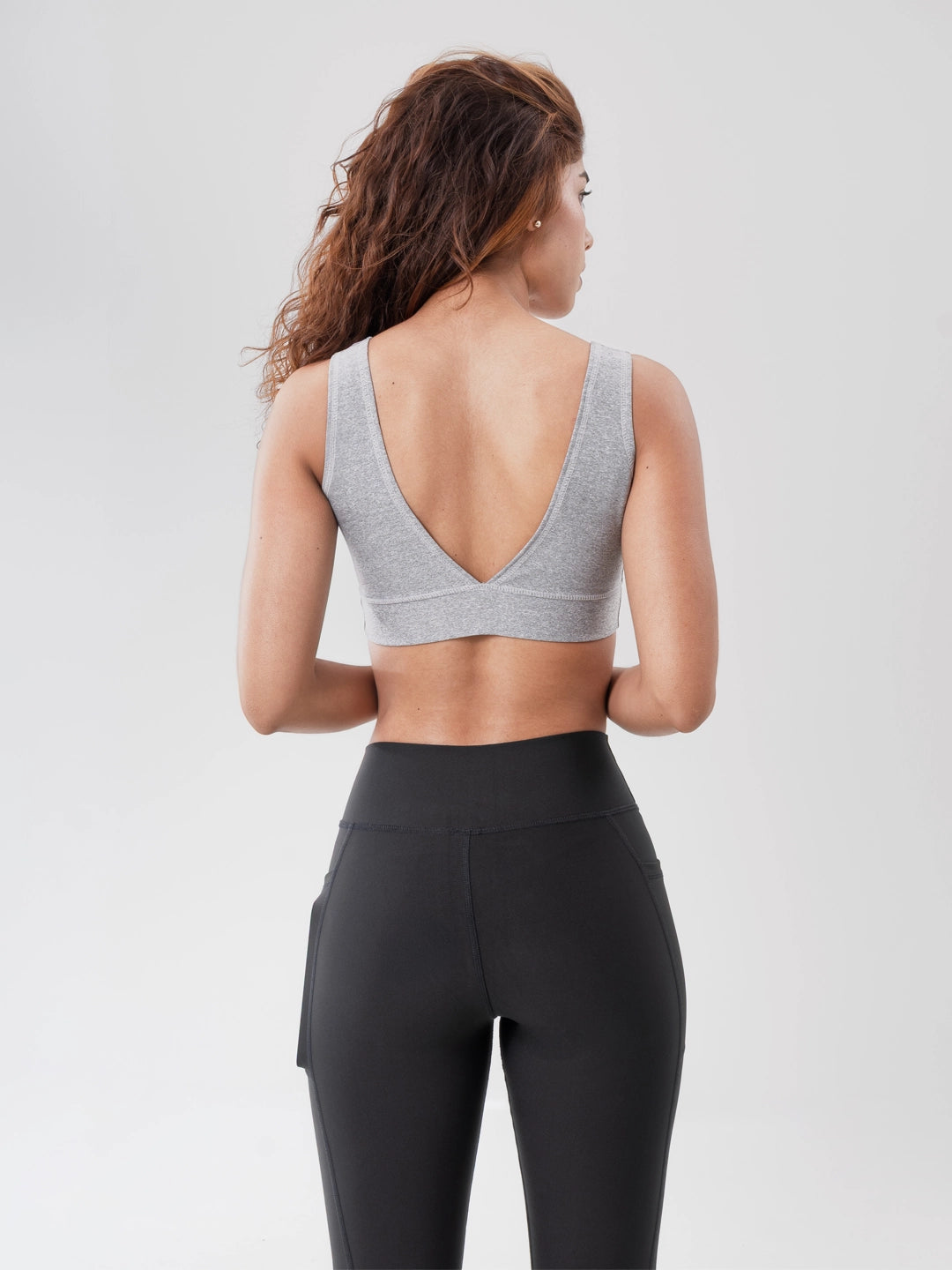 Top Deportivo de Mujer Hyperflex - Gris Jaspe con Amarillo Neon