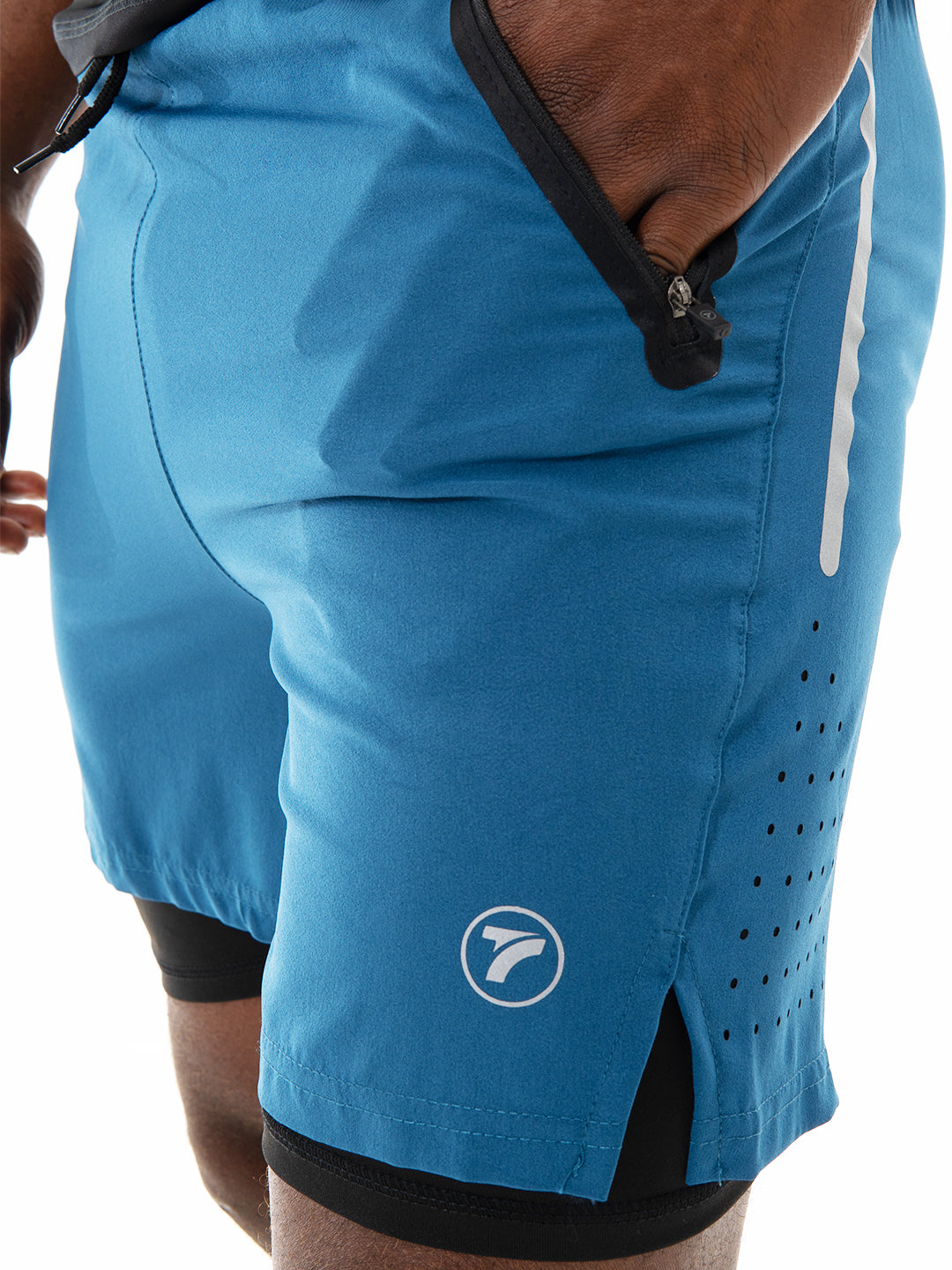 Pantaloneta con Licra Interna para Running de Hombre Track – Azul Petróleo