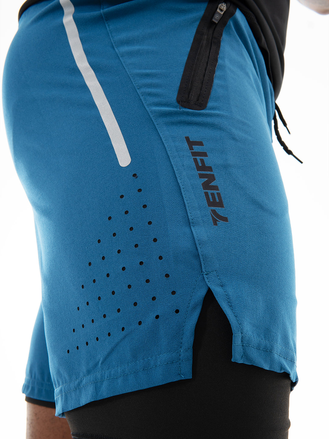 Pantaloneta con Licra Interna para Running de Hombre Track – Azul Petróleo