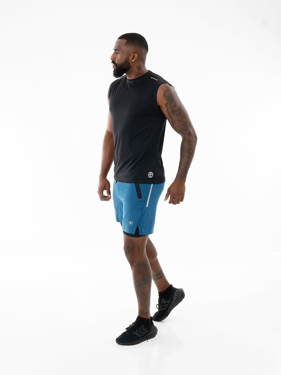 Pantaloneta con Licra Interna para Running de Hombre Track – Azul Petróleo