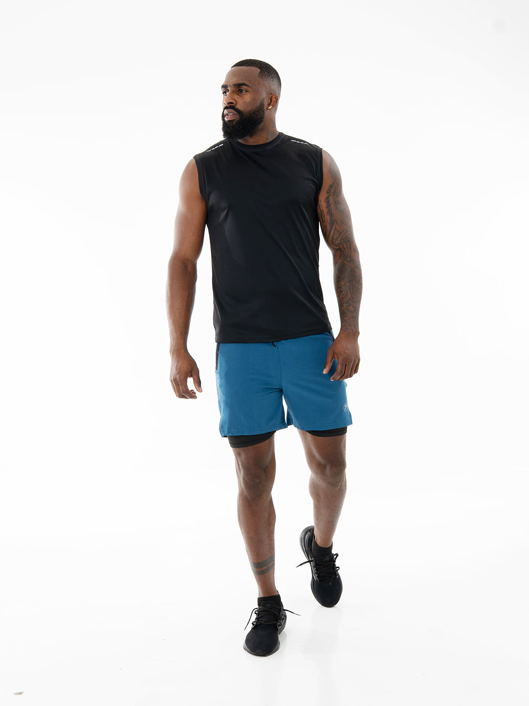 Pantaloneta con Licra Interna para Running de Hombre Track – Azul Petróleo