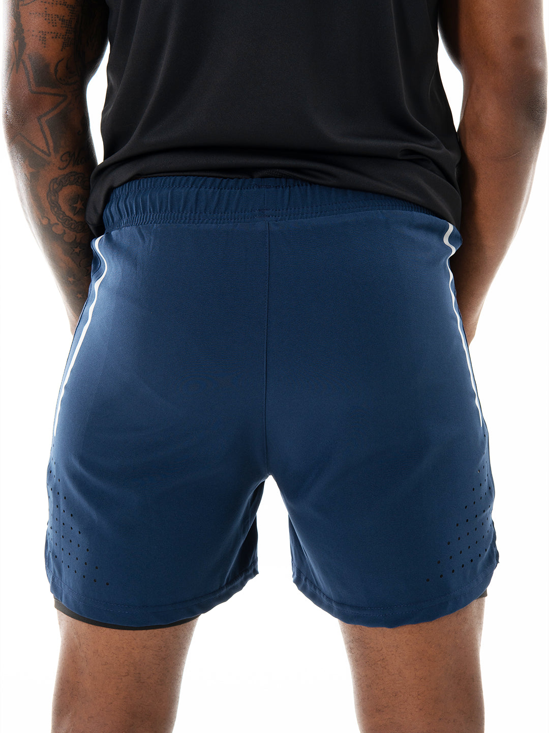 Pantaloneta con Licra Interna para Running de Hombre Track – Azul Turquí
