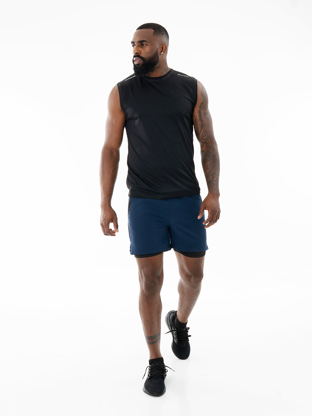 Pantaloneta con Licra Interna para Running de Hombre Track – Azul Turquí