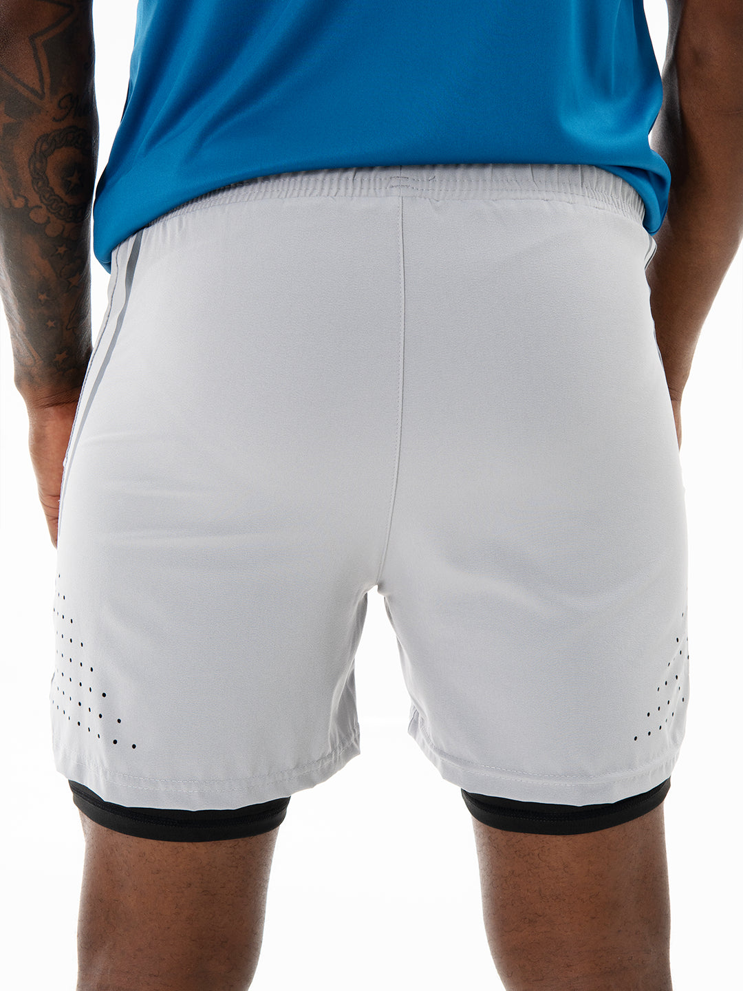 Pantaloneta con Licra Interna para Running de Hombre Track – Gris Claro