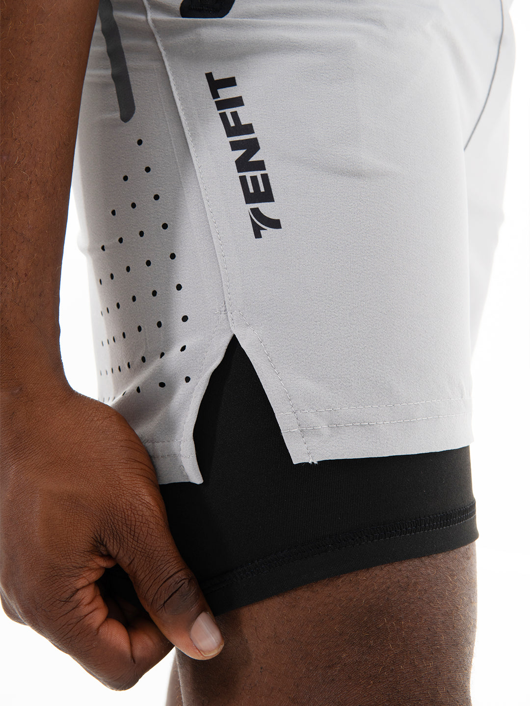 Pantaloneta con Licra Interna para Running de Hombre Track – Gris Claro