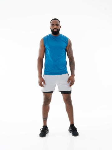 Pantaloneta con Licra Interna para Running de Hombre Track – Gris Claro