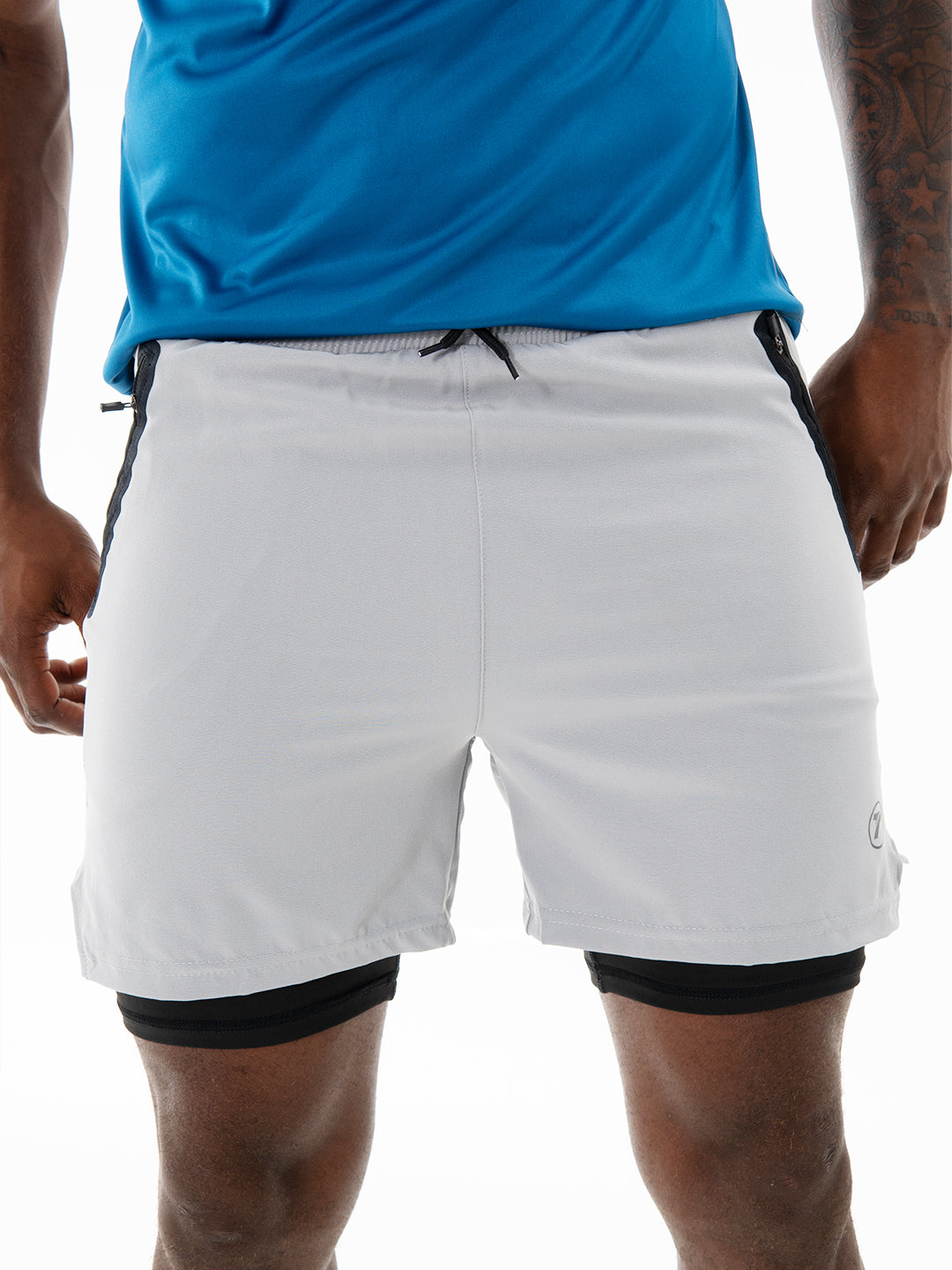 Pantaloneta con Licra Interna para Running de Hombre Track – Gris Claro