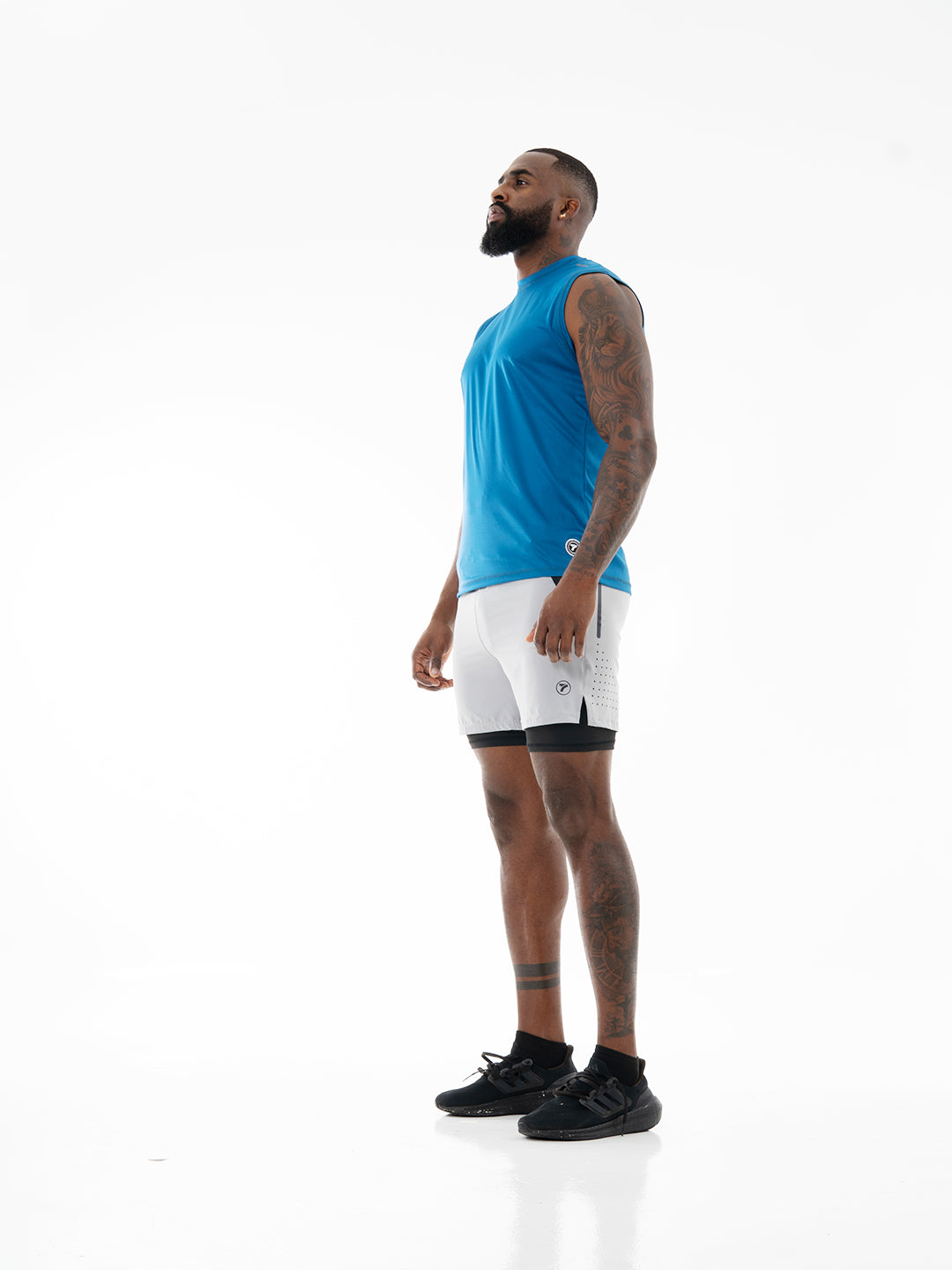 Pantaloneta con Licra Interna para Running de Hombre Track – Gris Claro