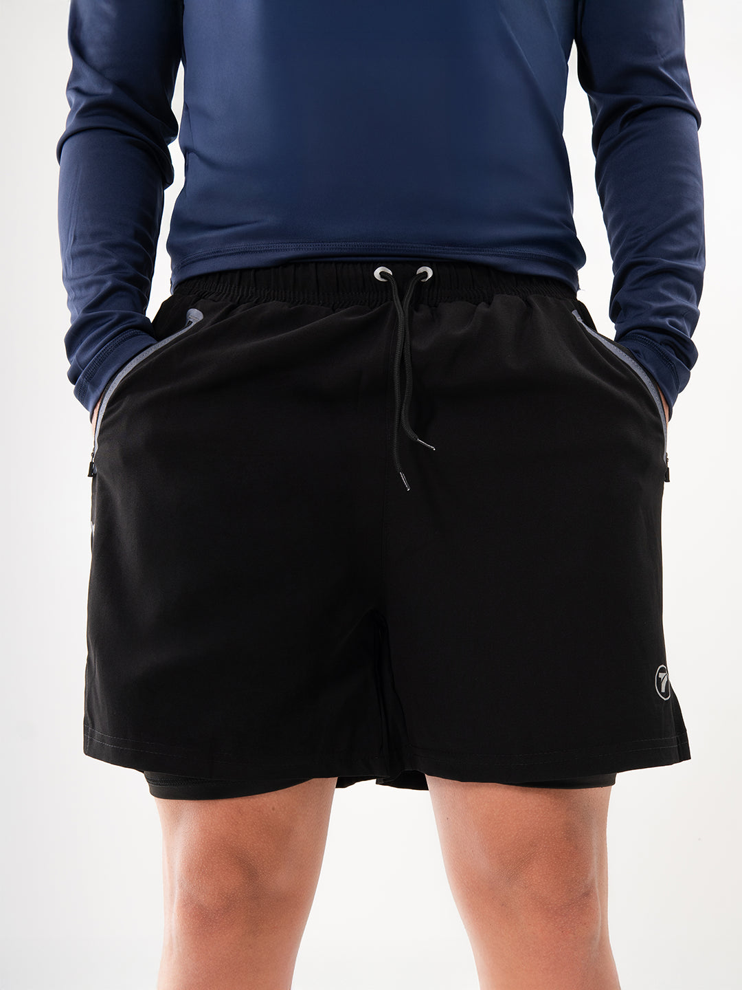 Pantaloneta con Licra Interna para Running de Hombre Track – Negro