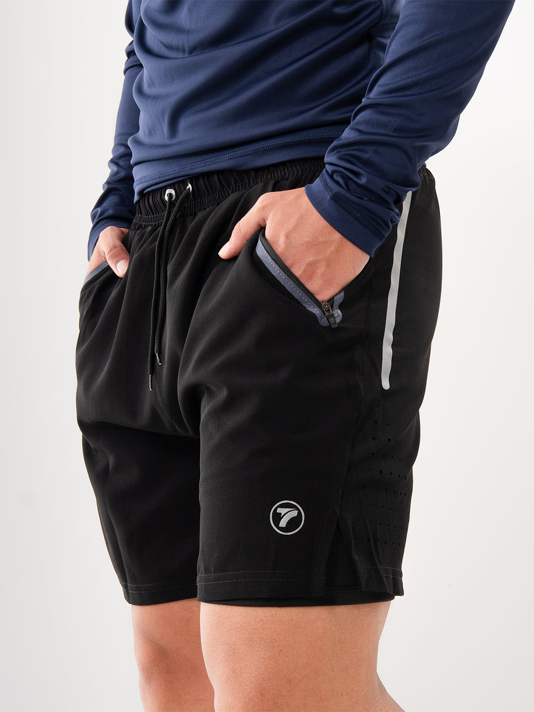 Pantaloneta con Licra Interna para Running de Hombre Track – Negro