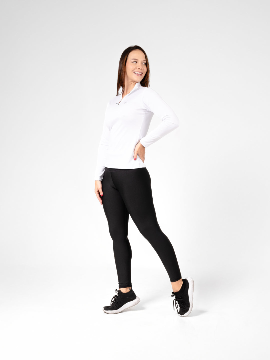 Buzo Manga Larga para running de Mujer Rolling con Cierre – Blanco