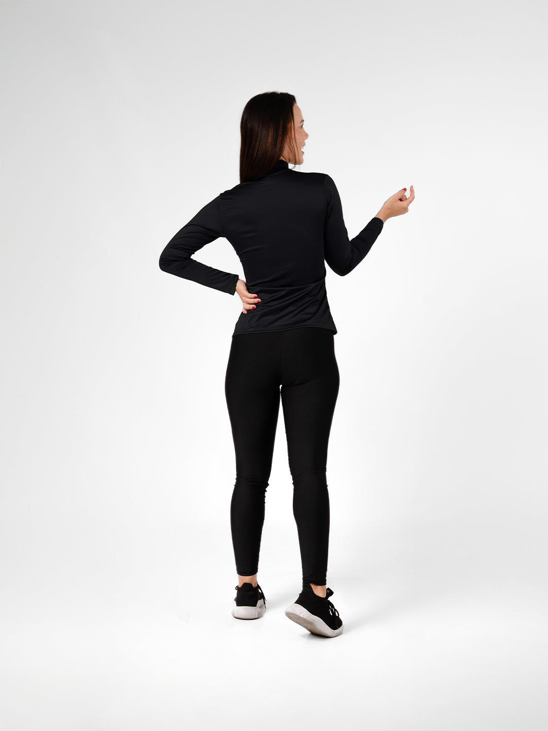 Buzo Manga Larga para running de Mujer Rolling con Cierre – Negro