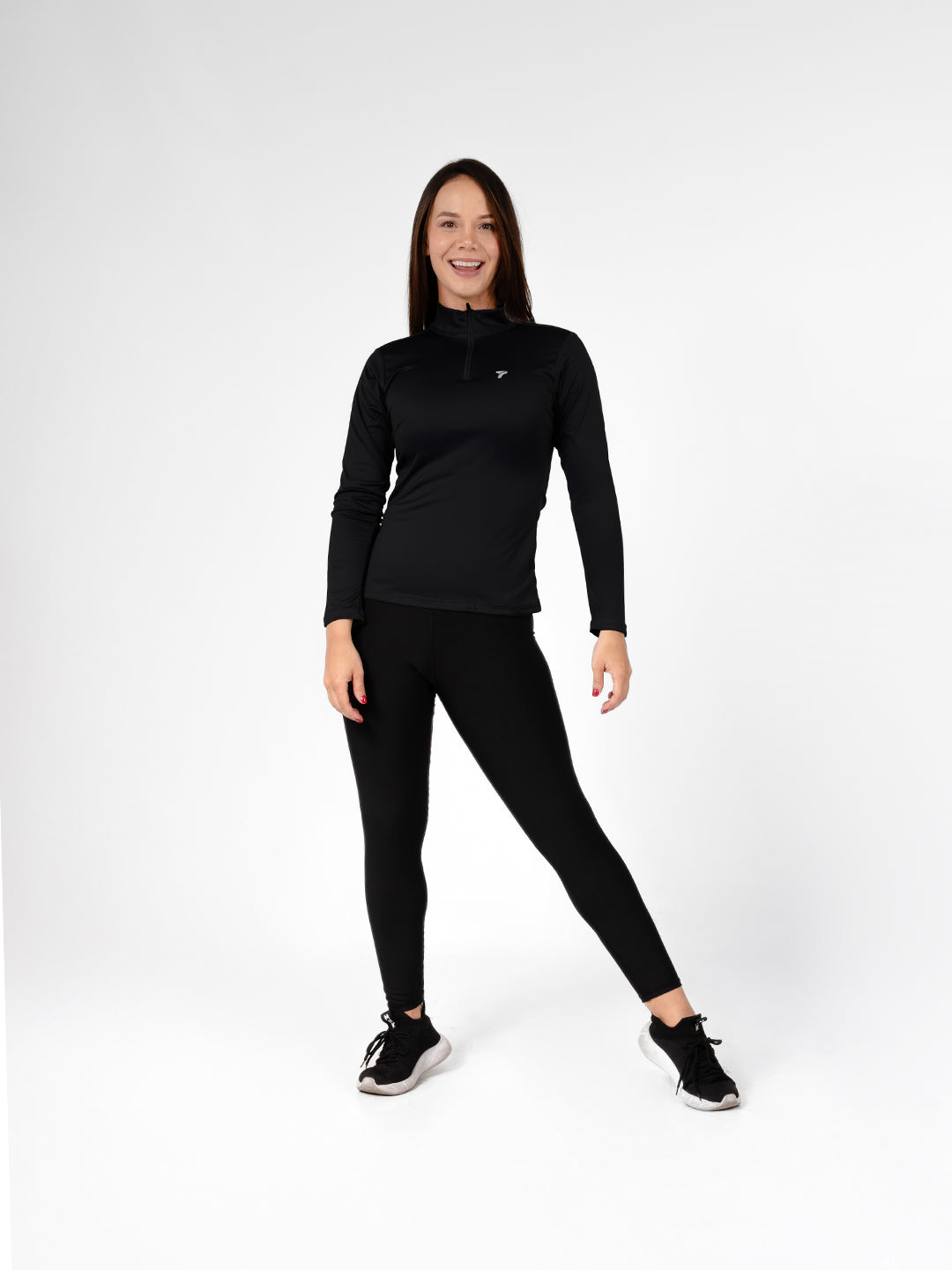 Buzo Manga Larga para running de Mujer Rolling con Cierre – Negro