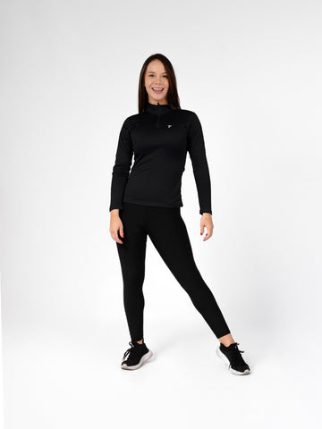 Buzo Manga Larga para running de Mujer Rolling con Cierre – Negro