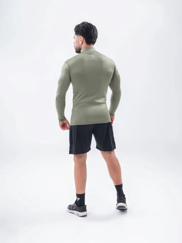 Buzo Manga Larga para running de Hombre Rolling Pro - Verde Militar