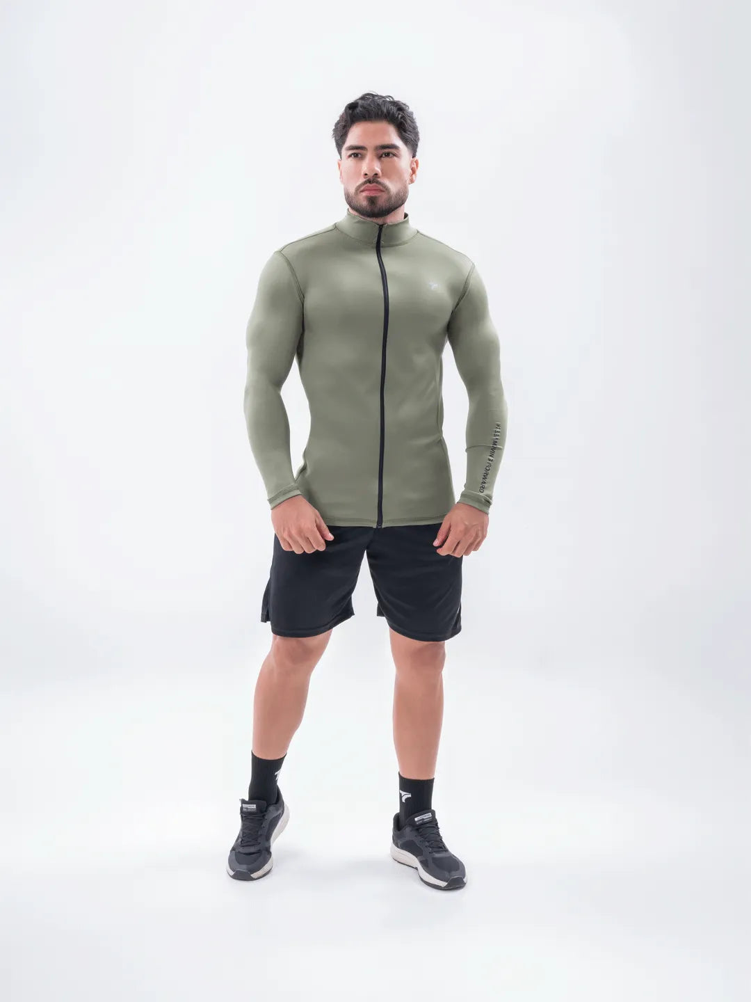 Buzo Manga Larga para running de Hombre Rolling Pro - Verde Militar
