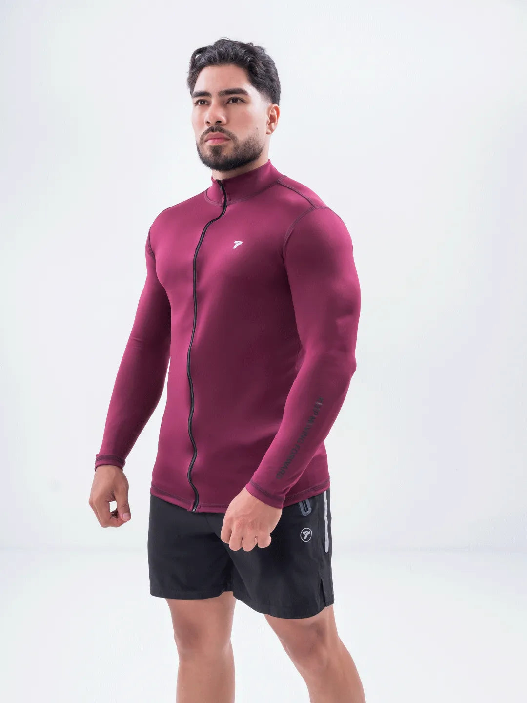 Buzo Manga Larga para running de Hombre Rolling Pro - Vinotinto Oscuro