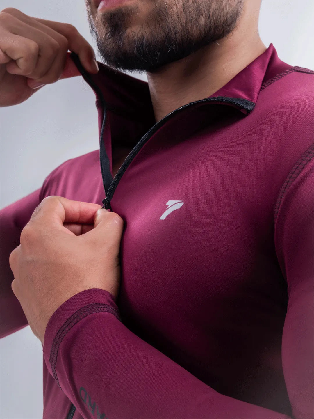 Buzo Manga Larga para running de Hombre Rolling Pro - Vinotinto Oscuro