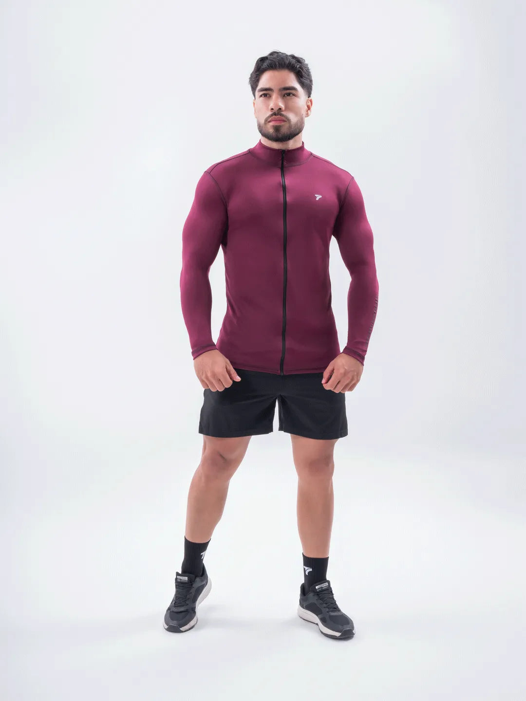 Buzo Manga Larga para running de Hombre Rolling Pro - Vinotinto Oscuro