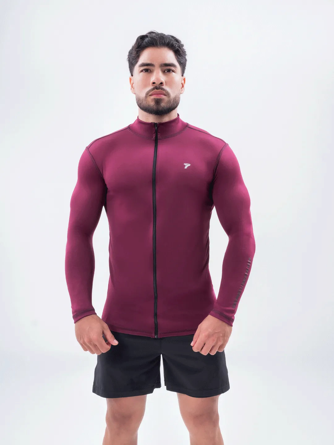 Buzo Manga Larga para running de Hombre Rolling Pro - Vinotinto Oscuro