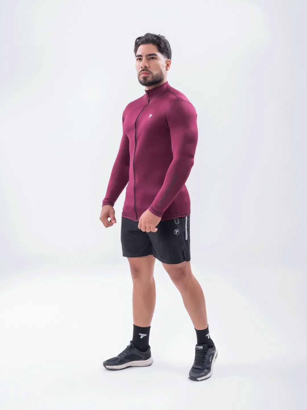 Buzo Manga Larga para running de Hombre Rolling Pro - Vinotinto Oscuro