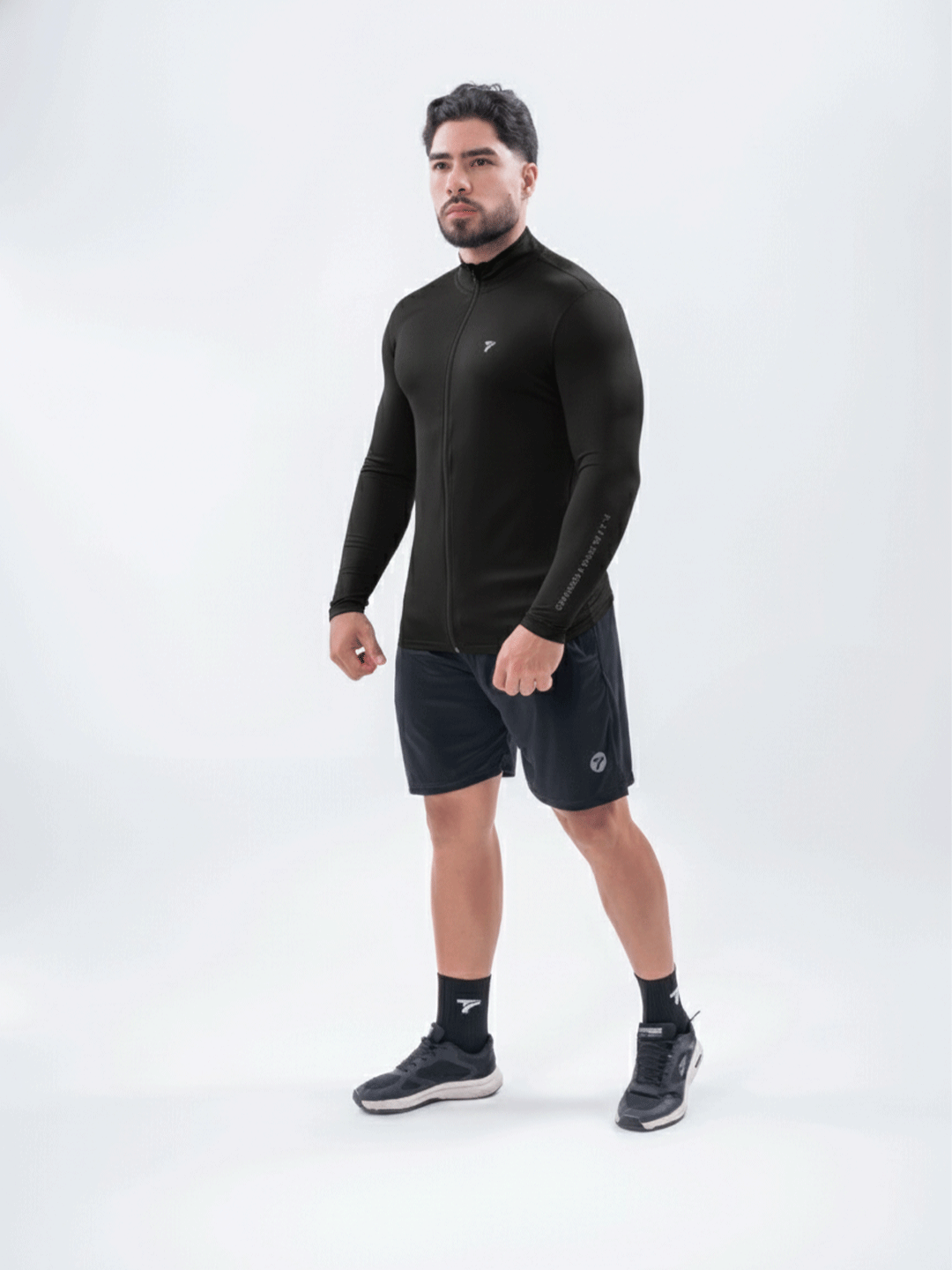 Buzo Manga Larga para running de Hombre Rolling Pro - Negro