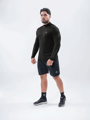 Buzo Manga Larga para running de Hombre Rolling Pro - Negro