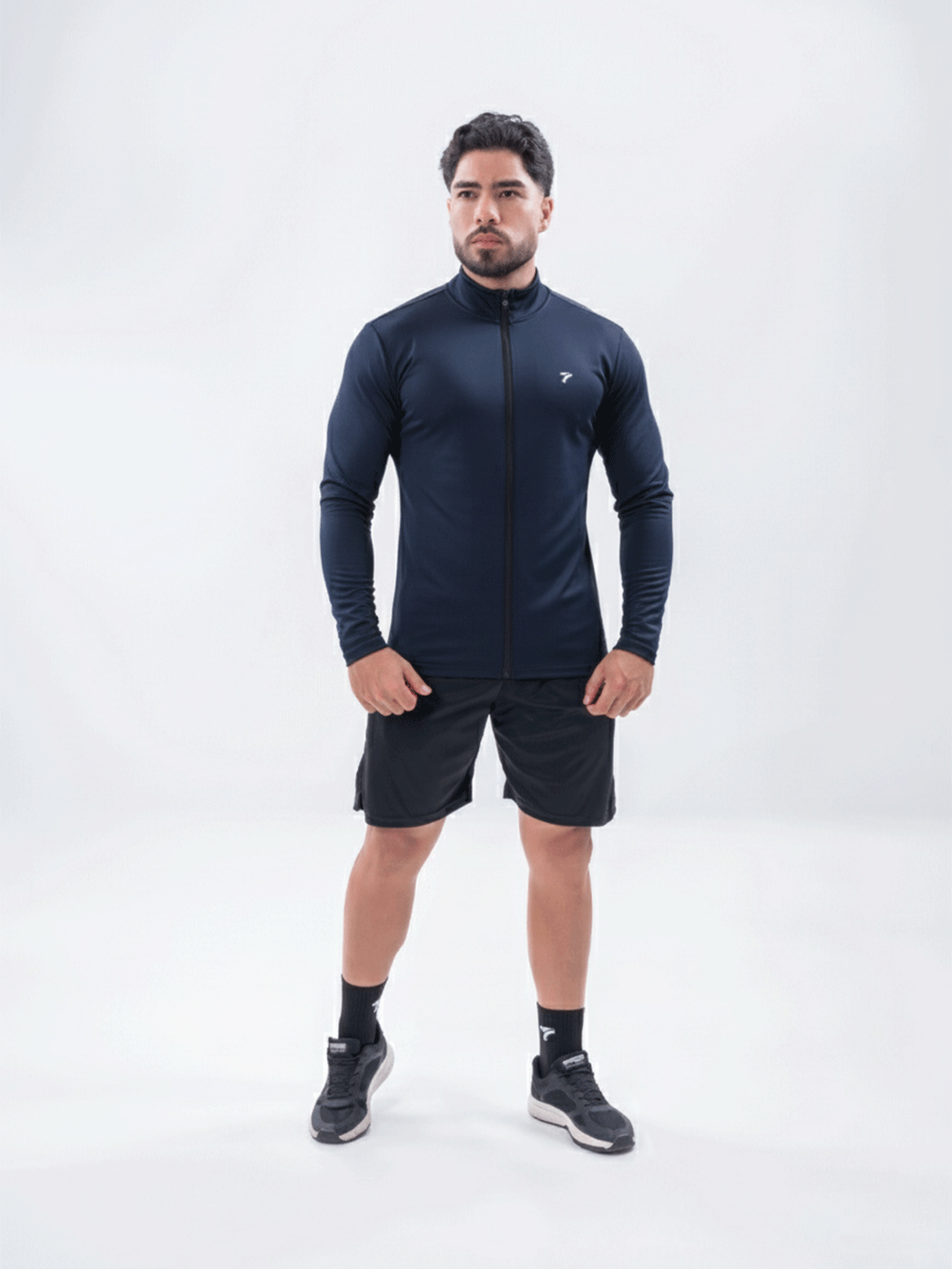 Buzo Manga Larga para running de Hombre Rolling Pro - Azul Turquí