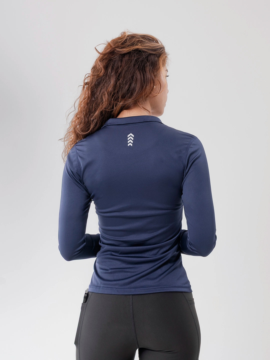 Buzo Manga Larga para running de Mujer Rolling Pro - Azul Turquí