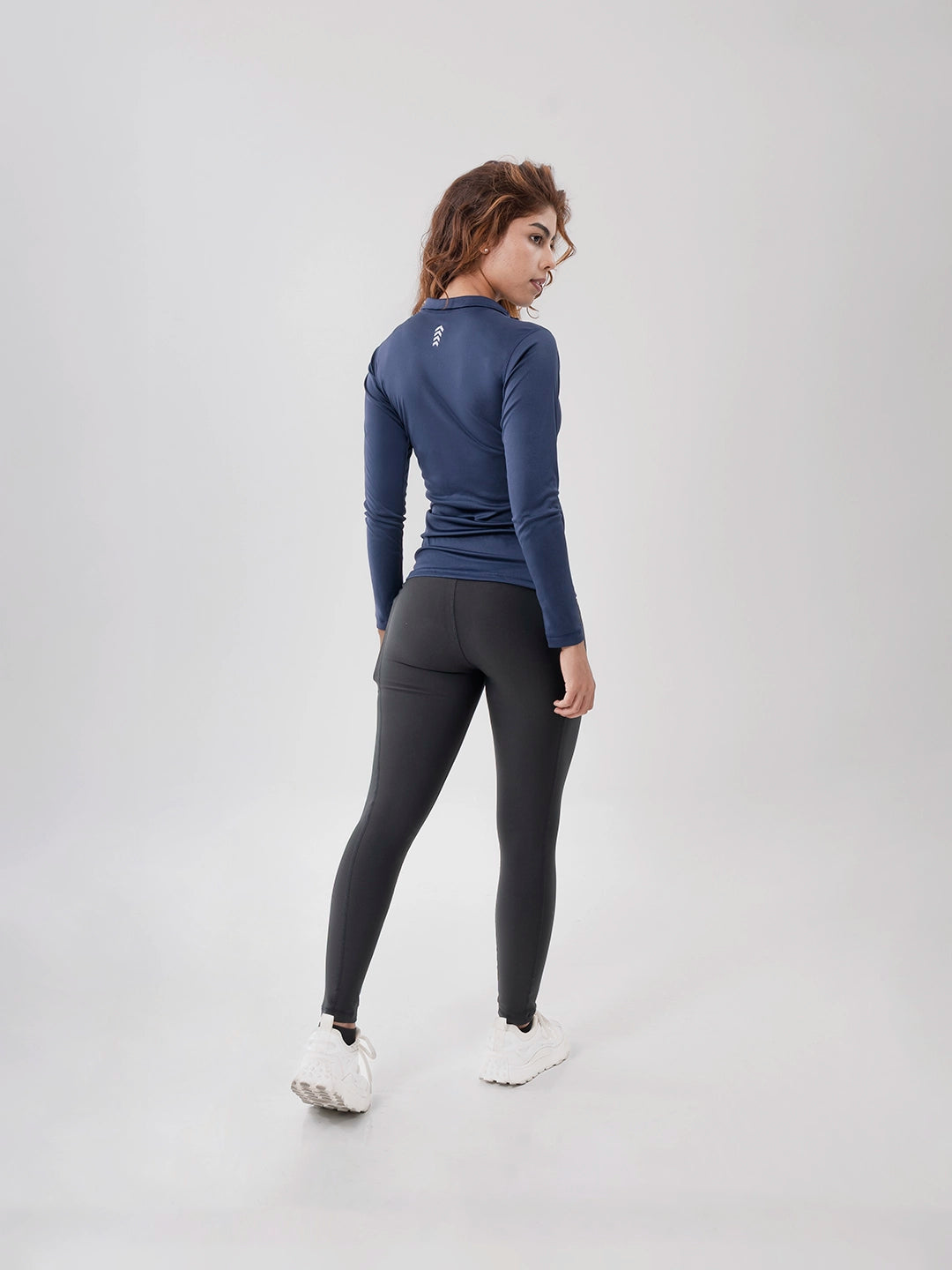 Buzo Manga Larga para running de Mujer Rolling Pro - Azul Turquí