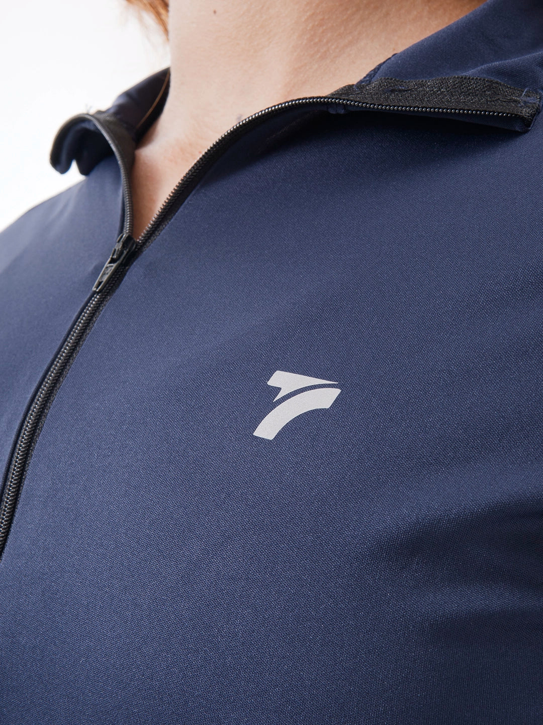 Buzo Manga Larga para running de Mujer Rolling Pro - Azul Turquí