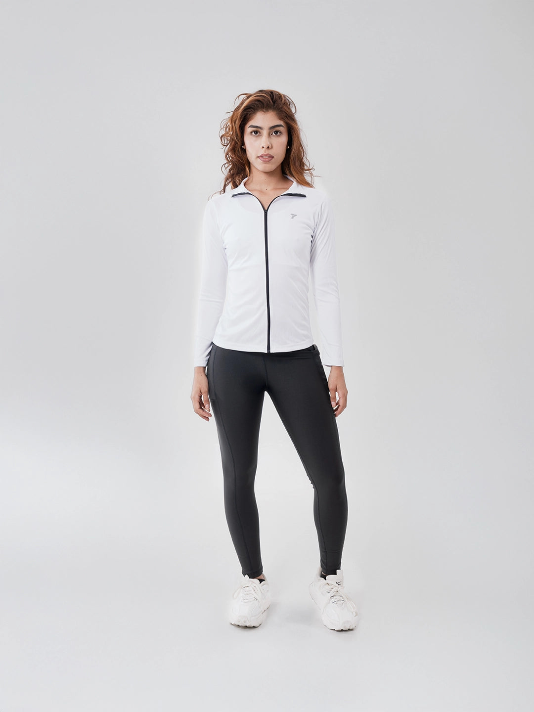 Buzo Manga Larga para running de Mujer Rolling Pro - Blanco