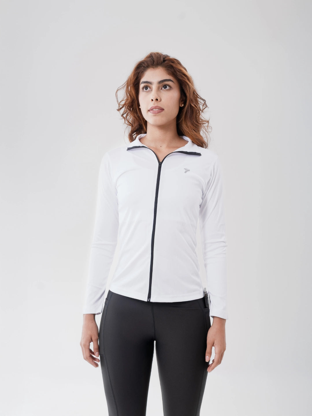 Buzo Manga Larga para running de Mujer Rolling Pro - Blanco
