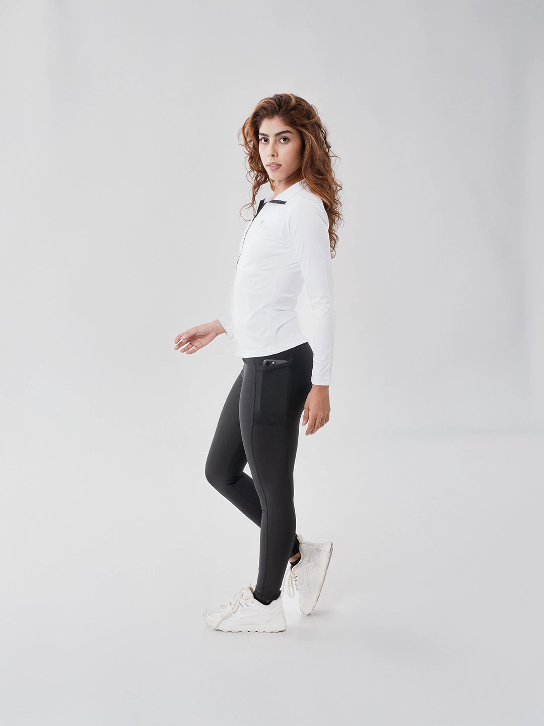 Buzo Manga Larga para running de Mujer Rolling Pro - Blanco