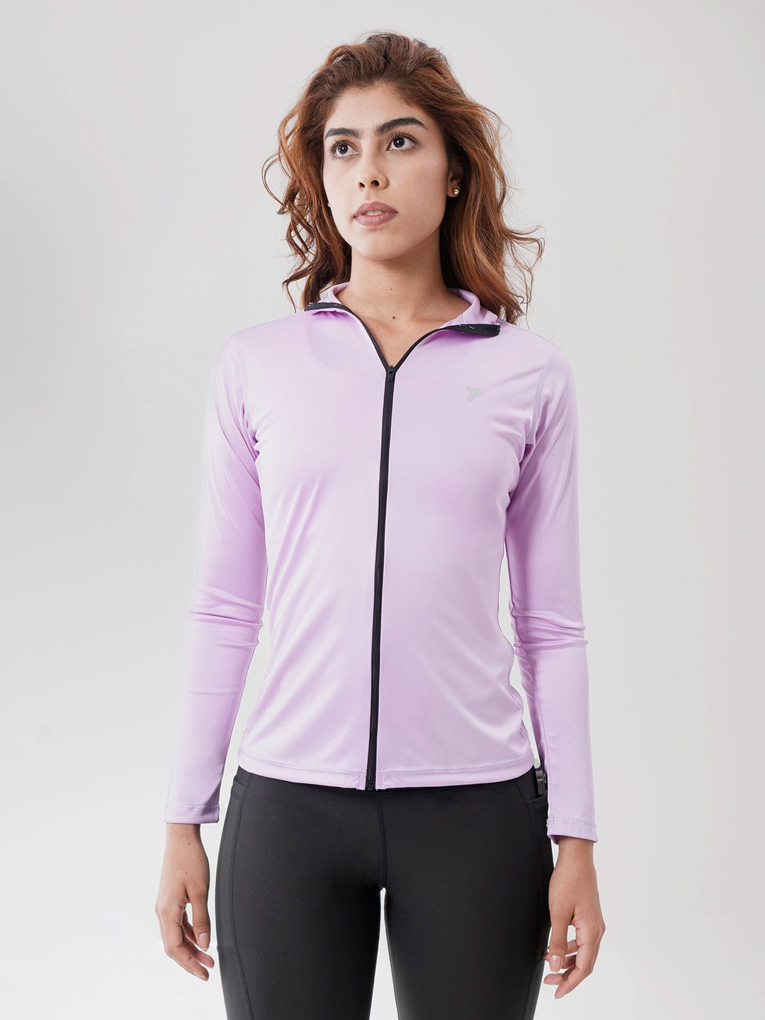 Buzo Manga Larga para running de Mujer Rolling Pro - Lila Oscuro