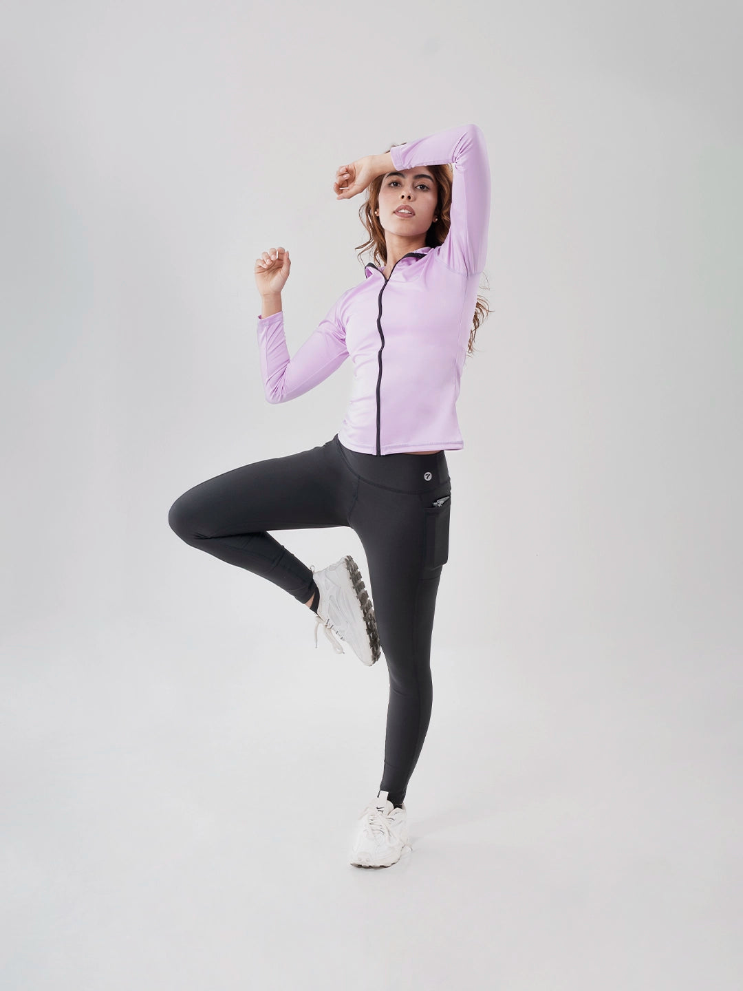 Buzo Manga Larga para running de Mujer Rolling Pro - Lila Oscuro