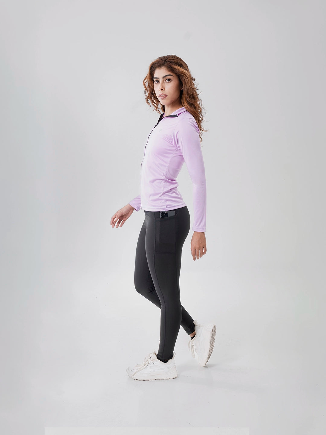 Buzo Manga Larga para running de Mujer Rolling Pro - Lila Oscuro