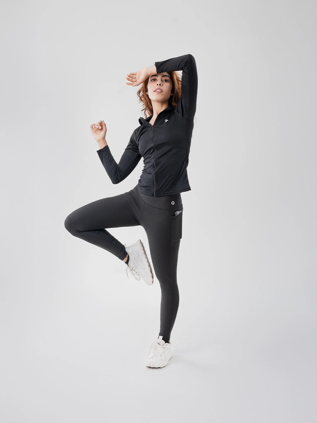 Buzo Manga Larga para running de Mujer Rolling Pro - Negro