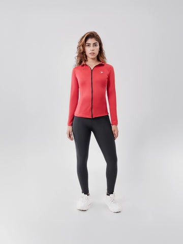 Buzo Manga Larga para running de Mujer Rolling Pro - Rojo