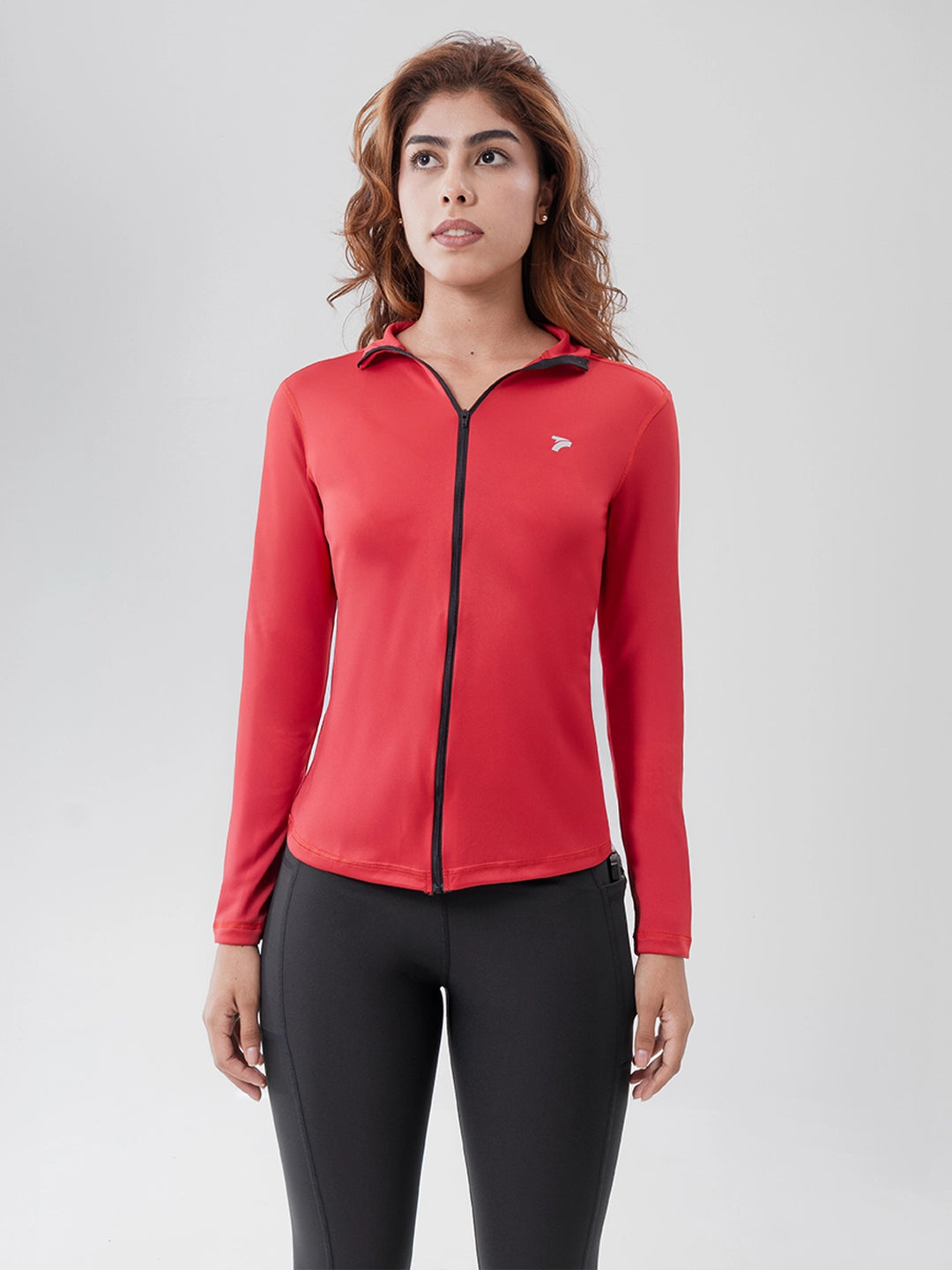 Buzo Manga Larga para running de Mujer Rolling Pro - Rojo