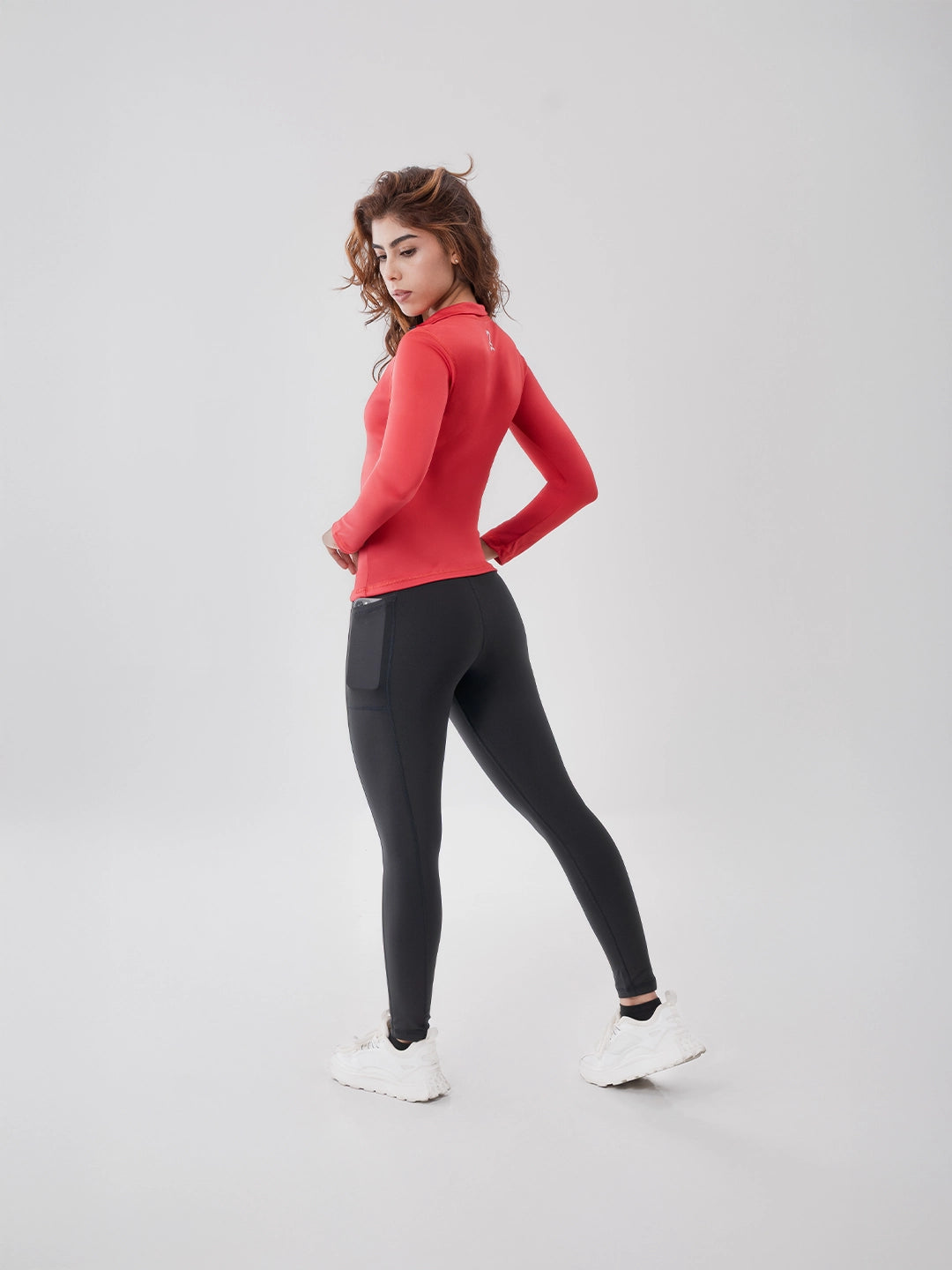 Buzo Manga Larga para running de Mujer Rolling Pro - Rojo