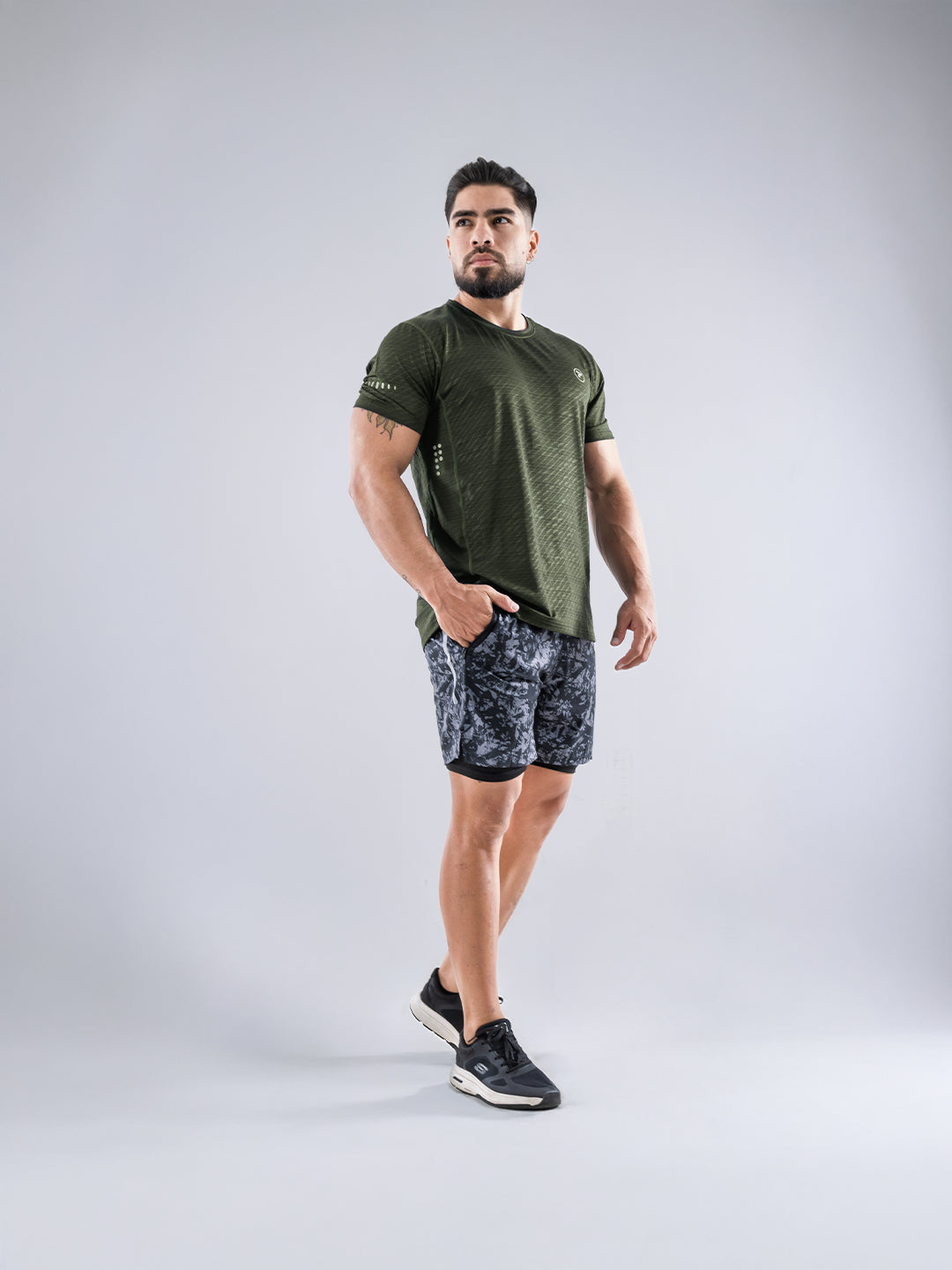 Camiseta Deportiva Quick Dry de Hombre para Running y Outdoor – Verde Militar