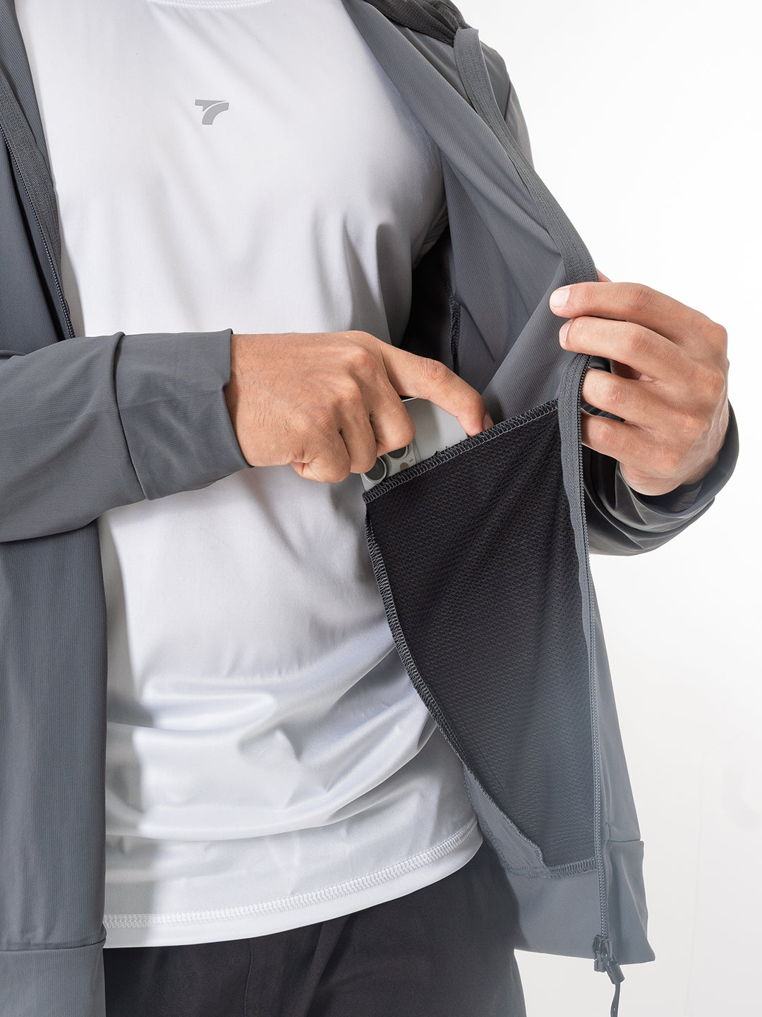 Chaqueta Deportiva para running de Hombre Velox – Gris Oscuro