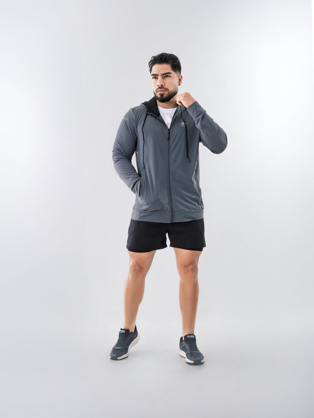 Chaqueta Deportiva para running de Hombre Velox – Gris Oscuro