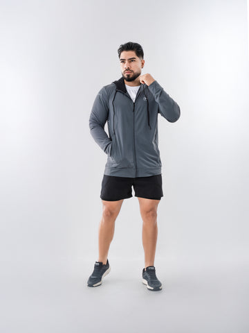 Chaqueta Deportiva para running de Hombre Velox – Gris Oscuro
