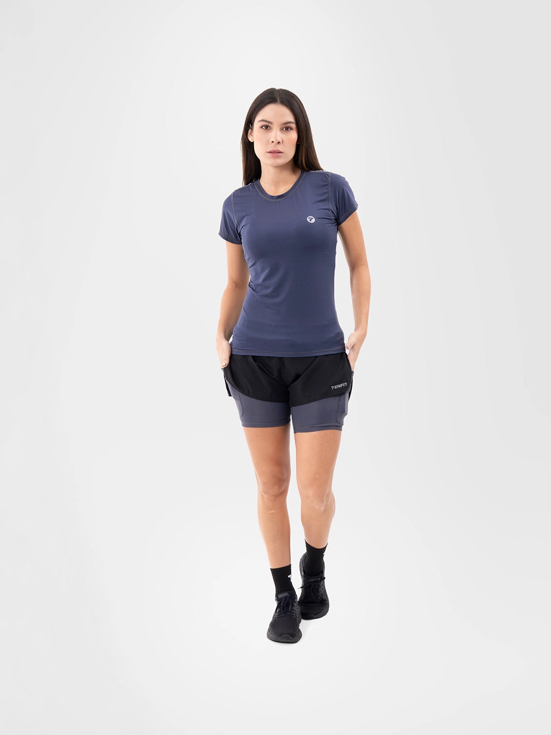 Camiseta Deportiva de Mujer Quick Dry - Azul Turquí