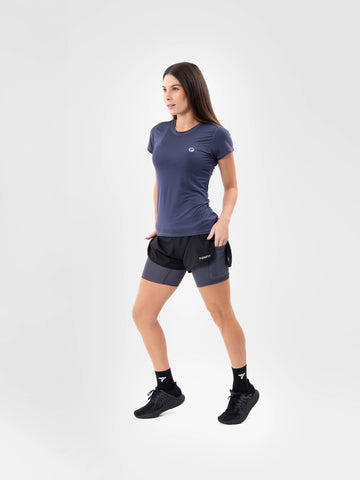 Camiseta Deportiva de Mujer Quick Dry - Azul Turquí
